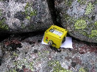 Measuring temperature and humidity in a montane boulder-field.